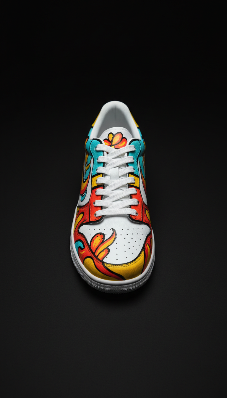 Custom Hand-Painted Leather Sneaker